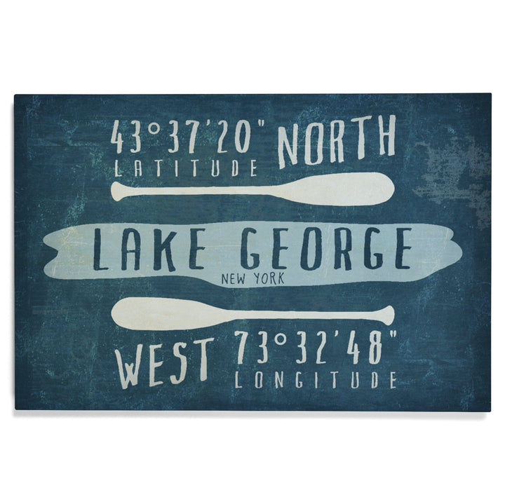 Lake George, New York, Lake Essentials, Latitude & Longitude, Lantern Press Artwork, Wood Signs and Postcards Wood Lantern Press 