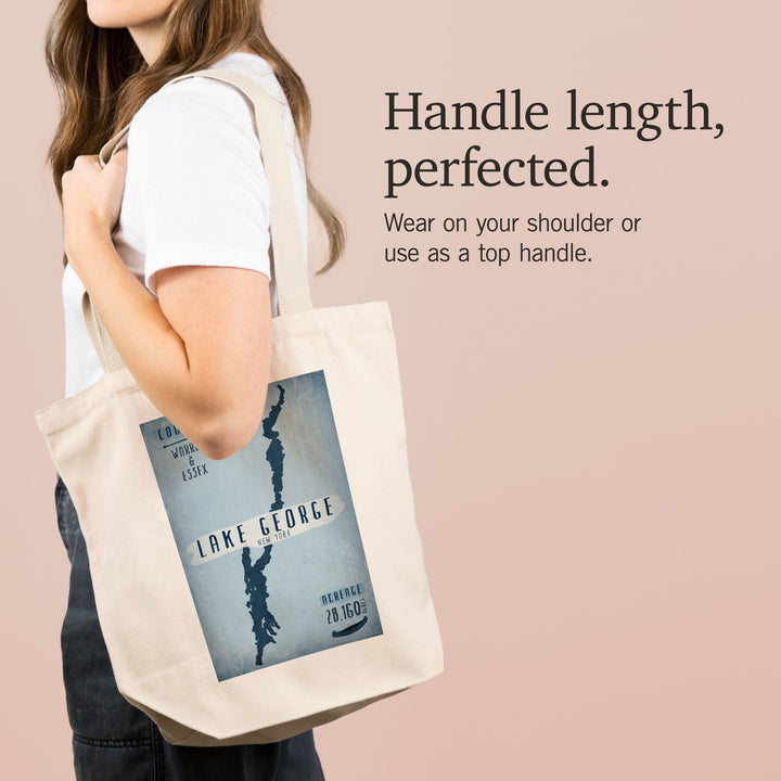 Lake George, New York, Lake Essentials, Shape, Acreage and County, Tote Bag Totes Lantern Press 