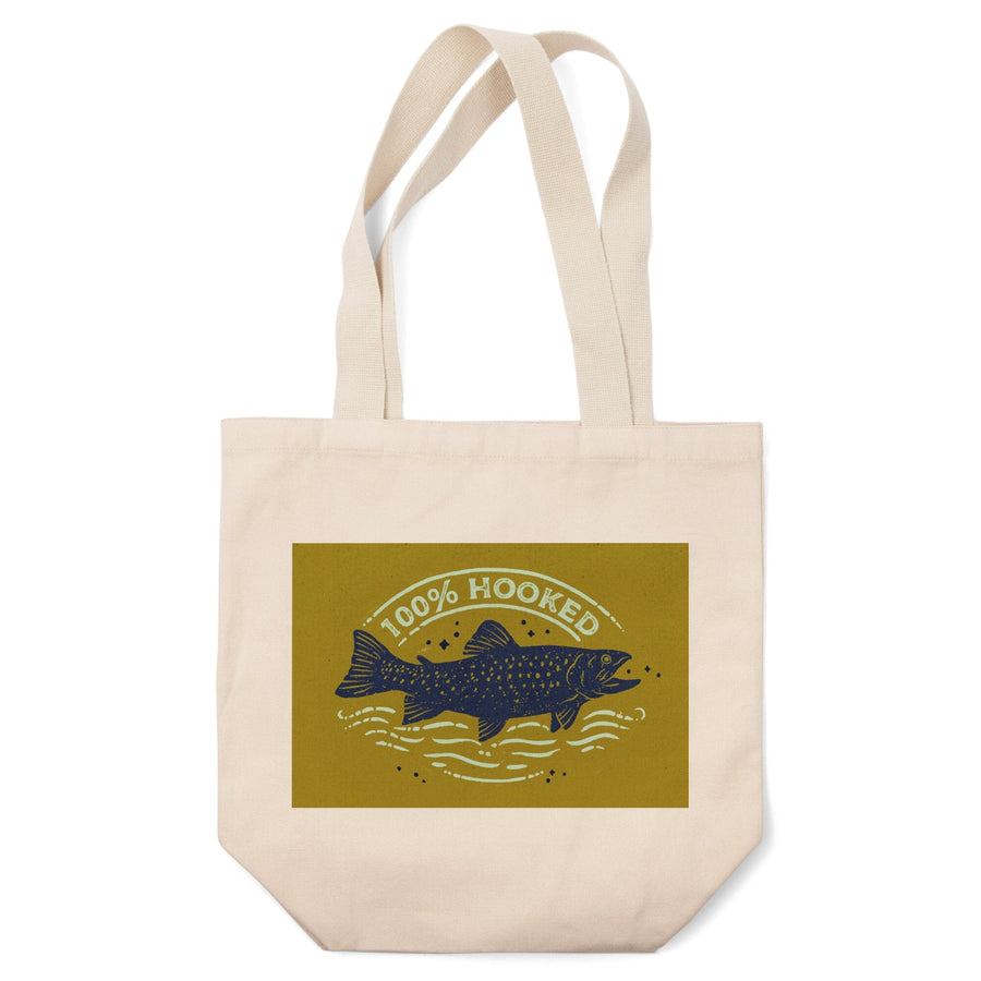 Lake Life Series, 100 Percent Hooked, Tote Bag Totes Lantern Press 