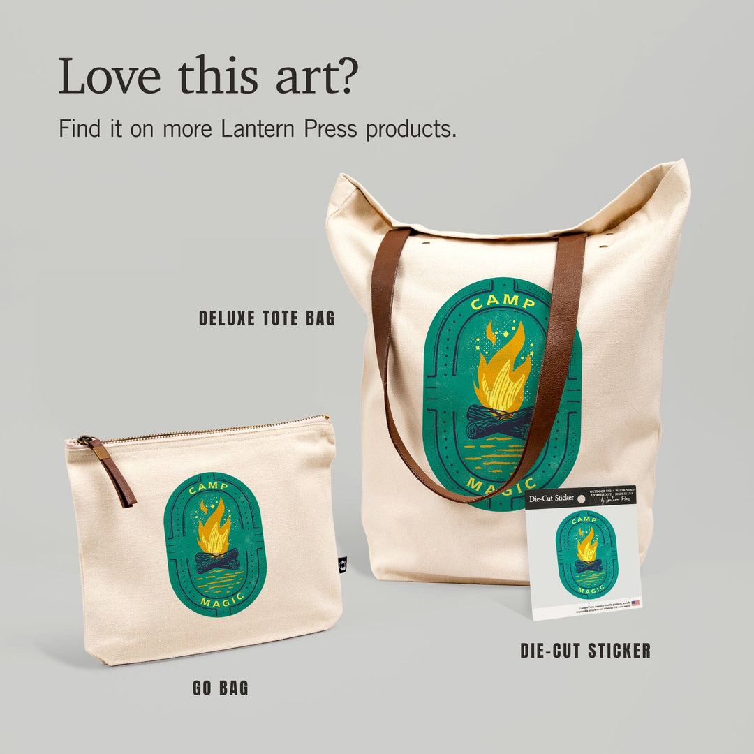 Lake Life Series, Camp Magic, Contour, Vinyl Sticker Sticker Lantern Press 
