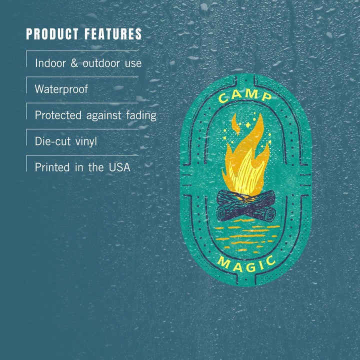 Lake Life Series, Camp Magic, Contour, Vinyl Sticker Sticker Lantern Press 