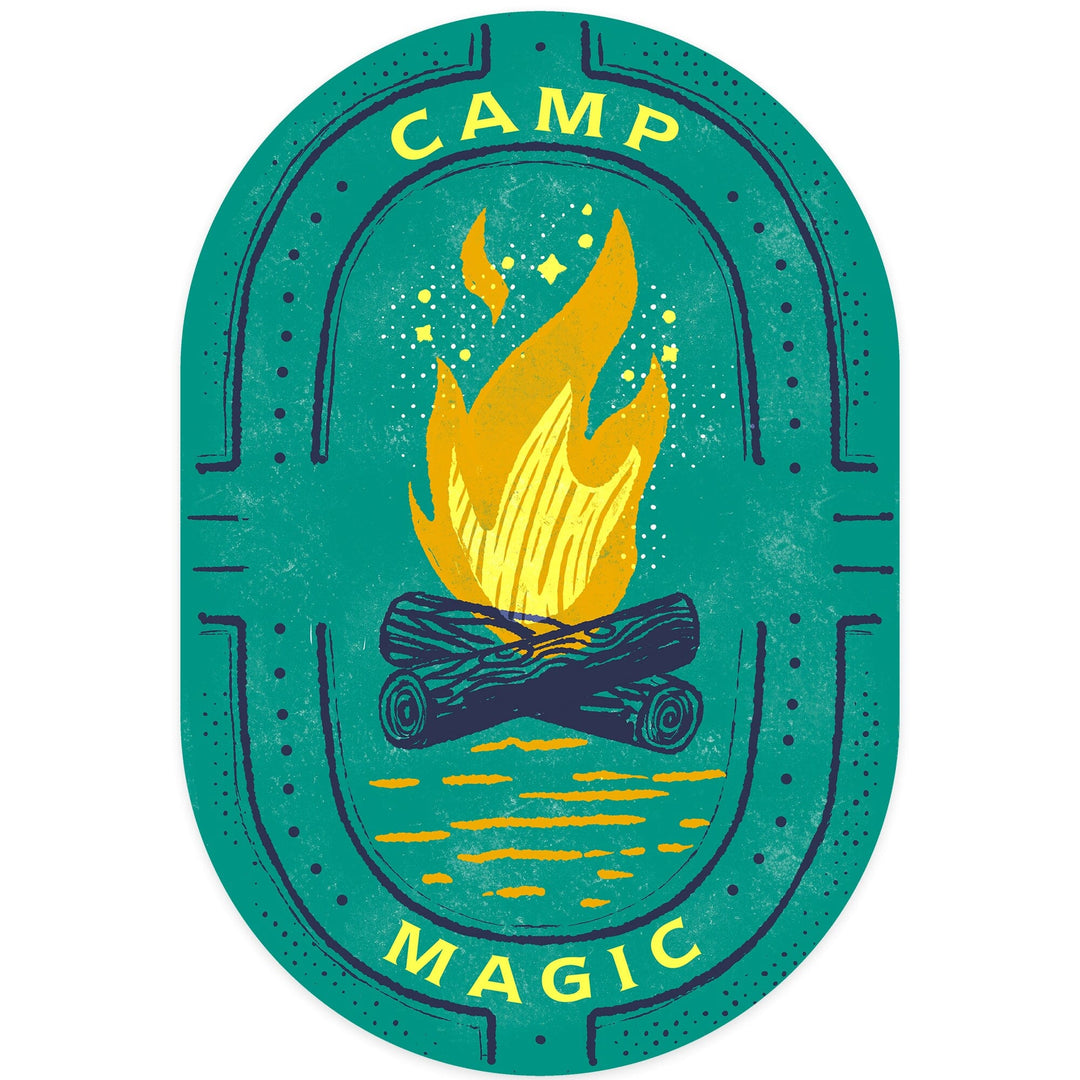 Lake Life Series, Camp Magic, Contour, Vinyl Sticker Sticker Lantern Press 