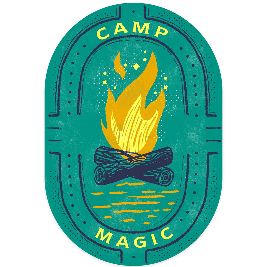 Lake Life Series, Camp Magic, Contour, Vinyl Sticker Sticker Lantern Press 