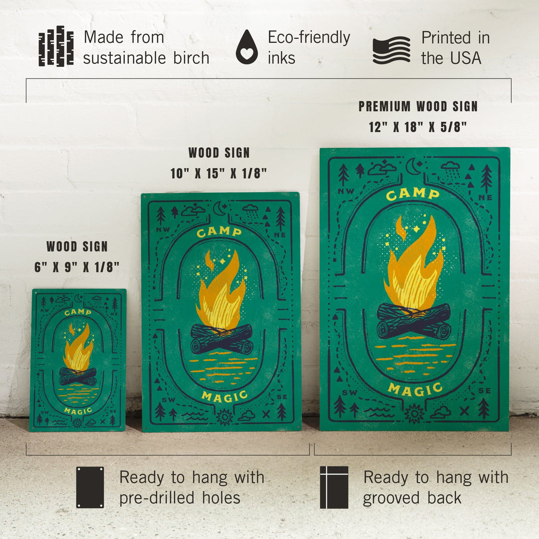 Lake Life Series, Camp Magic, Wood Signs and Postcards - Lantern Press