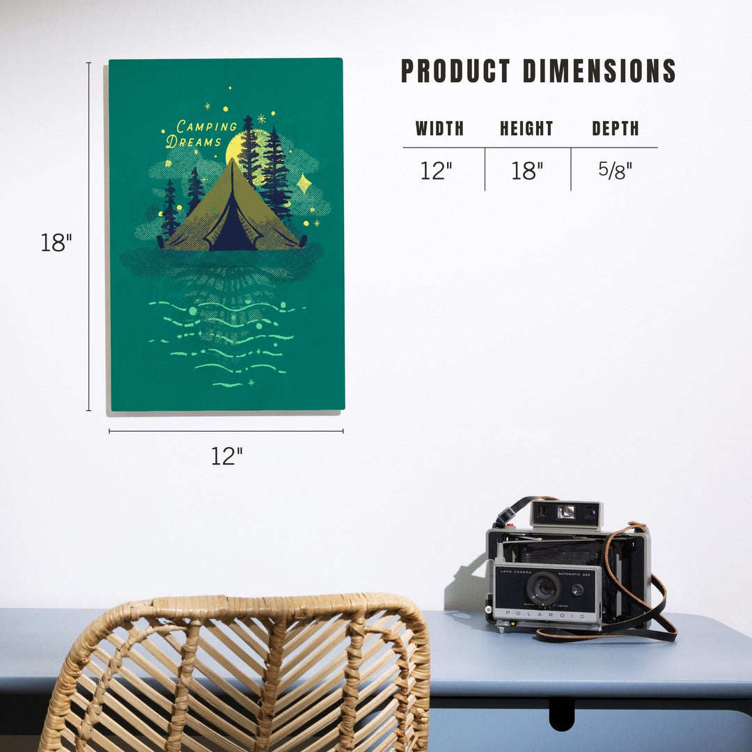 Lake Life Series, Camping Dreams, Wood Signs and Postcards - Lantern Press