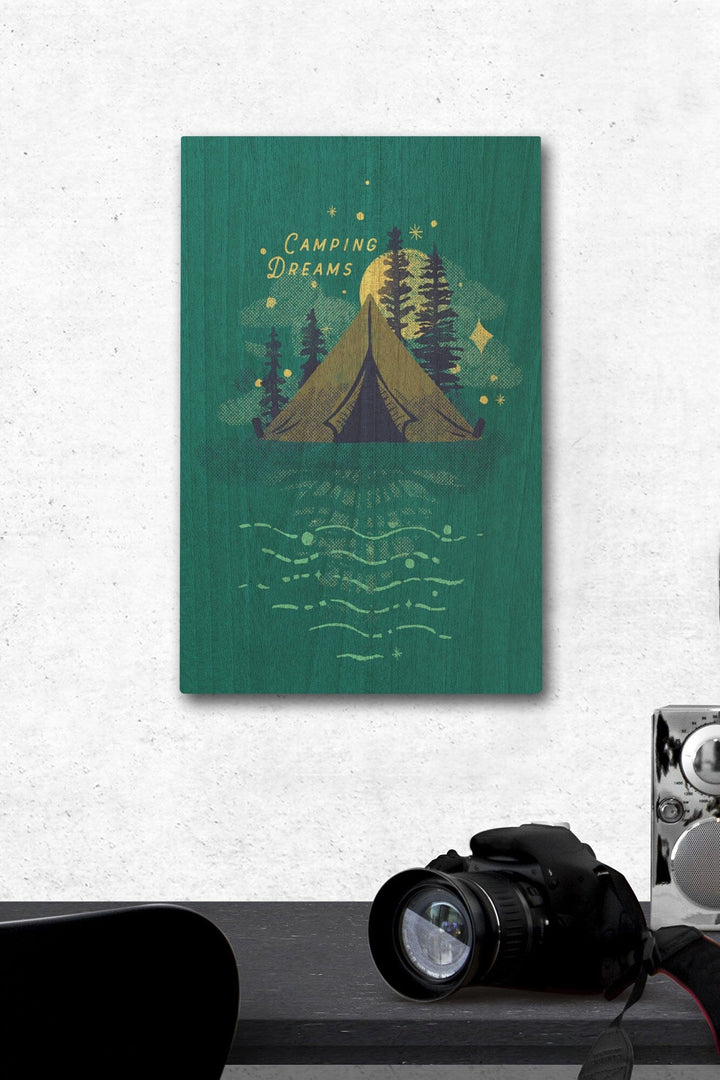 Lake Life Series, Camping Dreams, Wood Signs and Postcards - Lantern Press