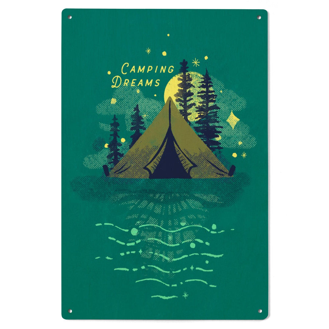 Lake Life Series, Camping Dreams, Wood Signs and Postcards - Lantern Press