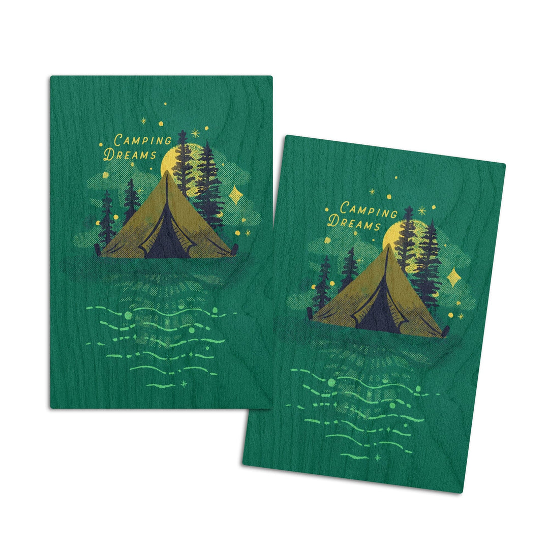 Lake Life Series, Camping Dreams, Wood Signs and Postcards - Lantern Press