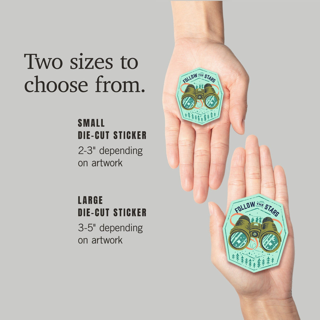 Lake Life Series, Follow The Stars, Contour, Vinyl Sticker Sticker Lantern Press 