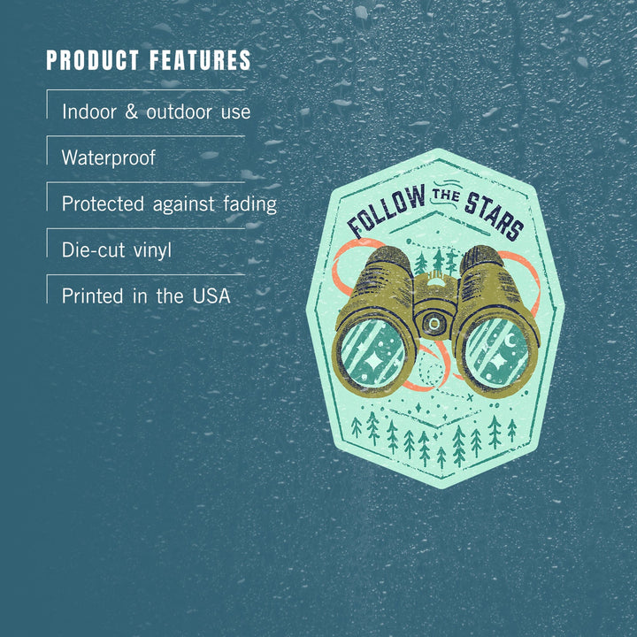 Lake Life Series, Follow The Stars, Contour, Vinyl Sticker Sticker Lantern Press 
