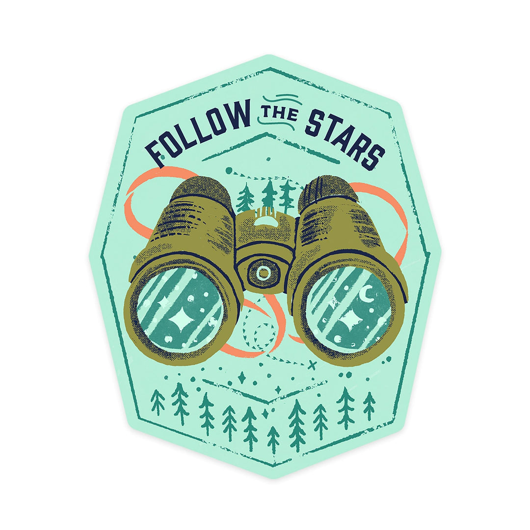 Lake Life Series, Follow The Stars, Contour, Vinyl Sticker Sticker Lantern Press 