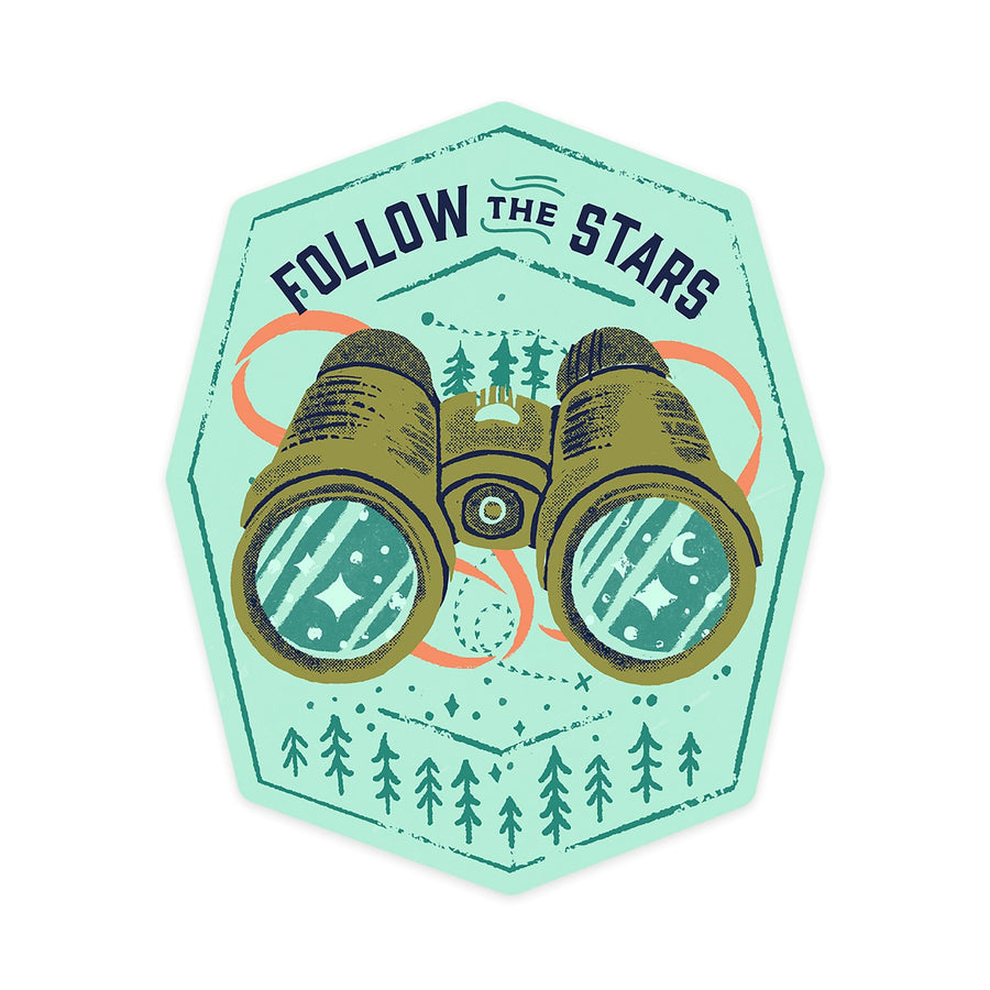 Lake Life Series, Follow The Stars, Contour, Vinyl Sticker Sticker Lantern Press 