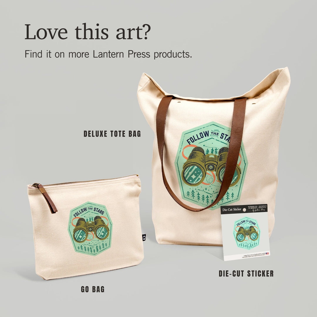Lake Life Series, Follow The Stars, Contour, Vinyl Sticker Sticker Lantern Press 