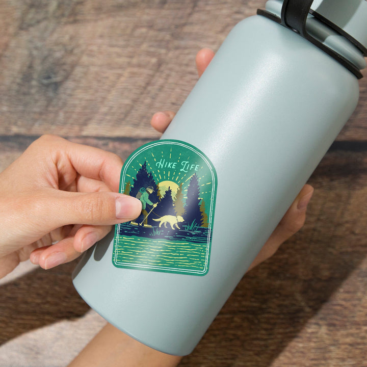 Lake Life Series, Hike Life, Contour, Vinyl Sticker Sticker Lantern Press 