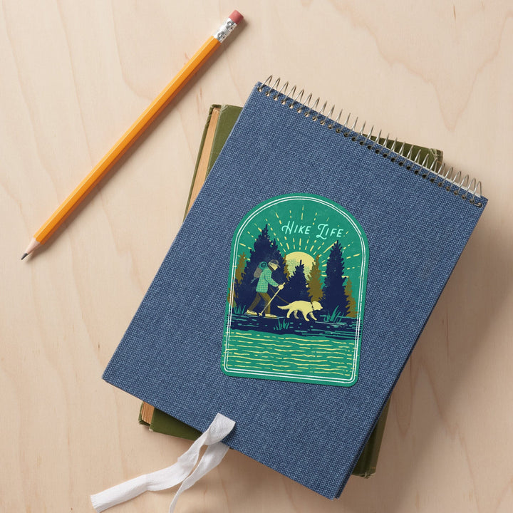Lake Life Series, Hike Life, Contour, Vinyl Sticker Sticker Lantern Press 