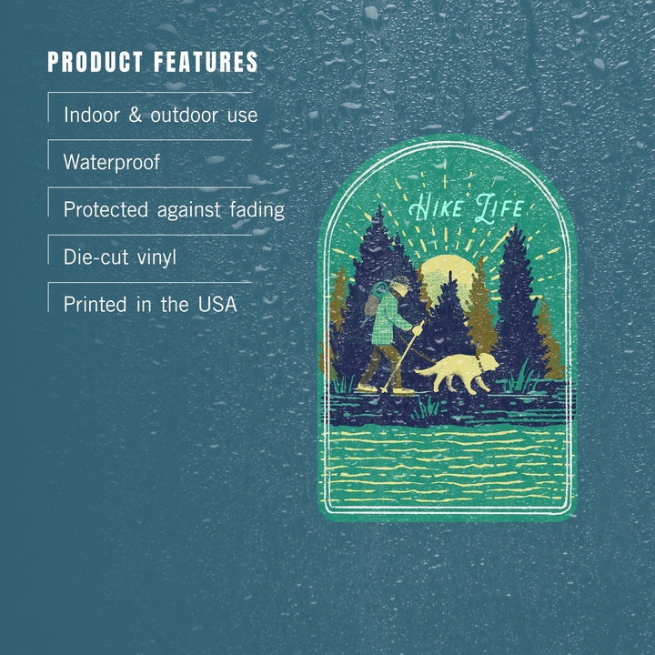 Lake Life Series, Hike Life, Contour, Vinyl Sticker Sticker Lantern Press 