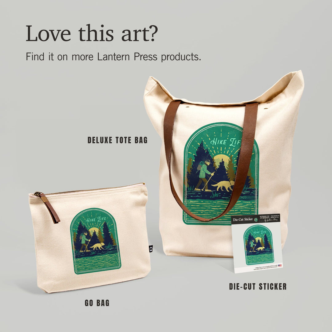 Lake Life Series, Hike Life, Contour, Vinyl Sticker Sticker Lantern Press 