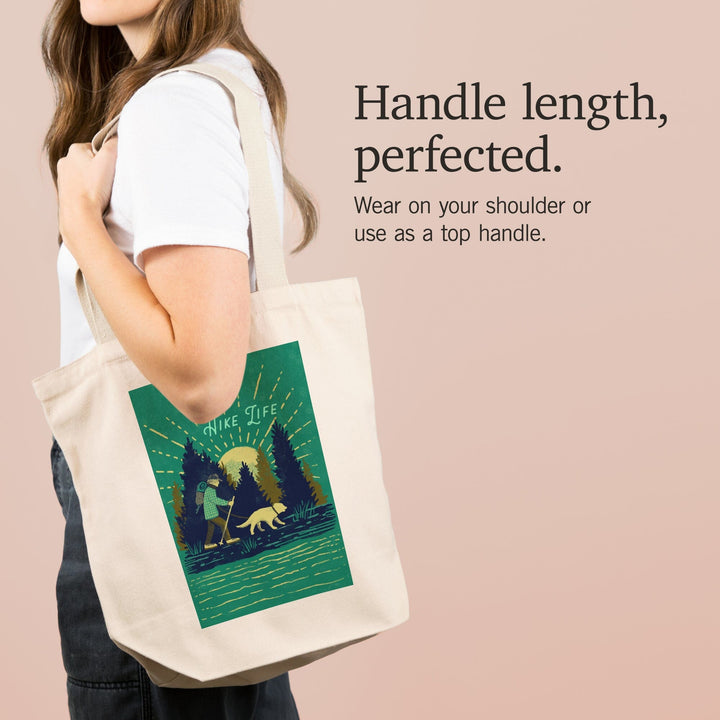 Lake Life Series, Hike Life, Tote Bag - Lantern Press