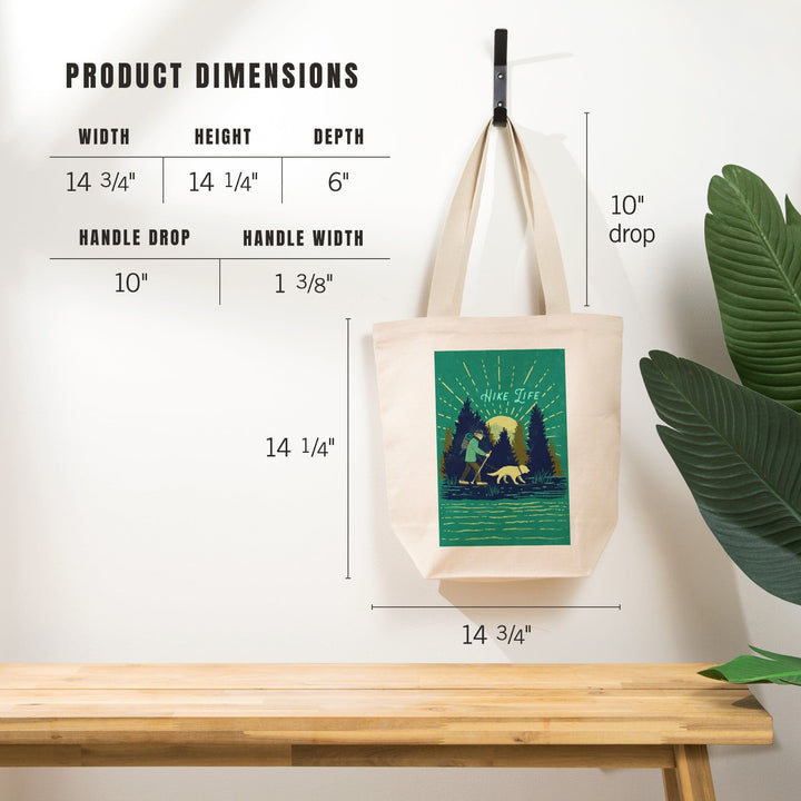 Lake Life Series, Hike Life, Tote Bag - Lantern Press