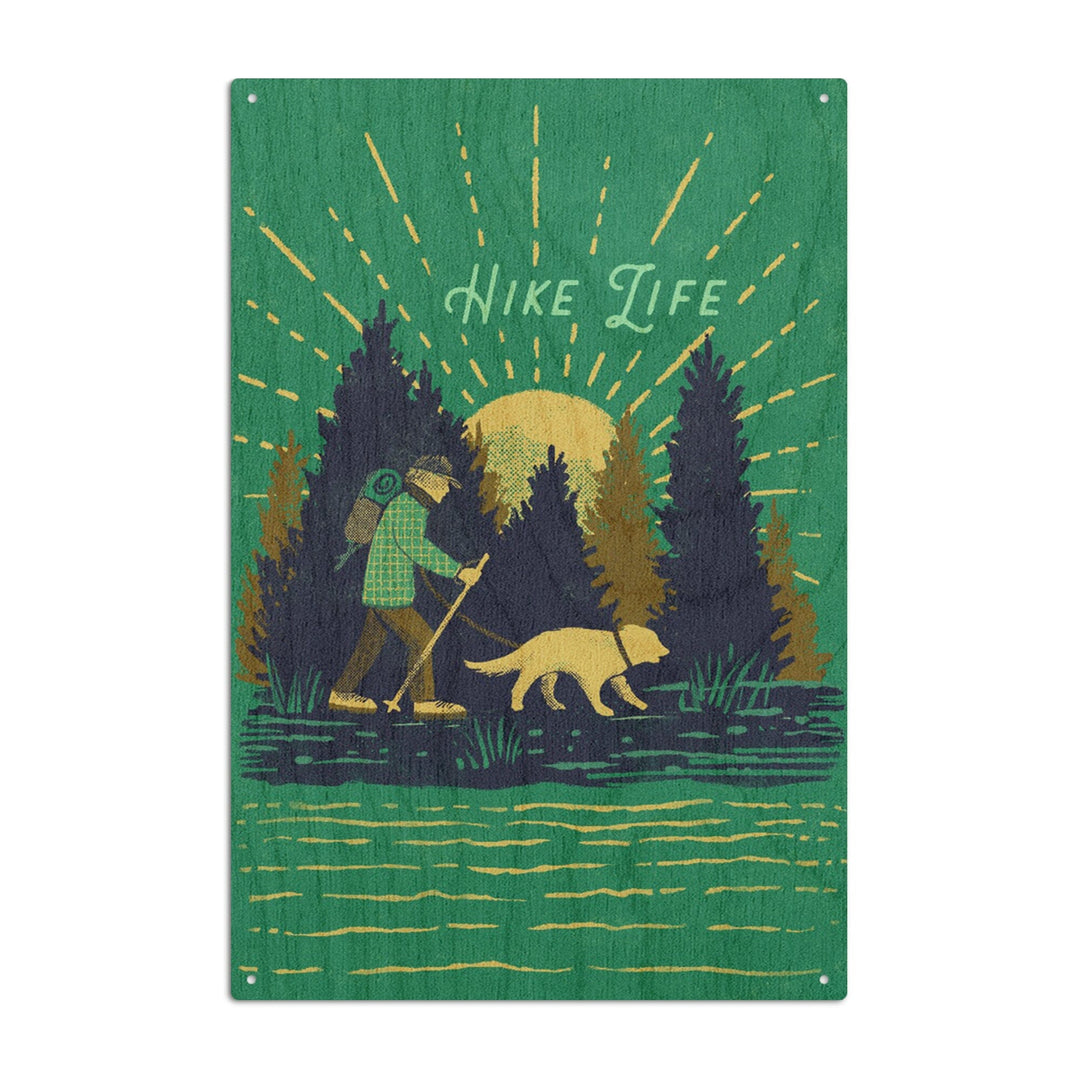 Lake Life Series, Hike Life, Wood Signs and Postcards - Lantern Press