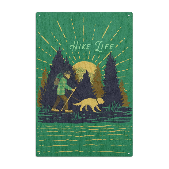 Lake Life Series, Hike Life, Wood Signs and Postcards - Lantern Press