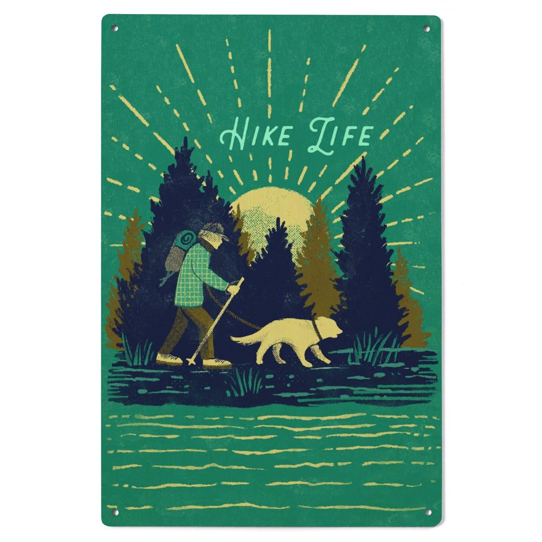 Lake Life Series, Hike Life, Wood Signs and Postcards - Lantern Press