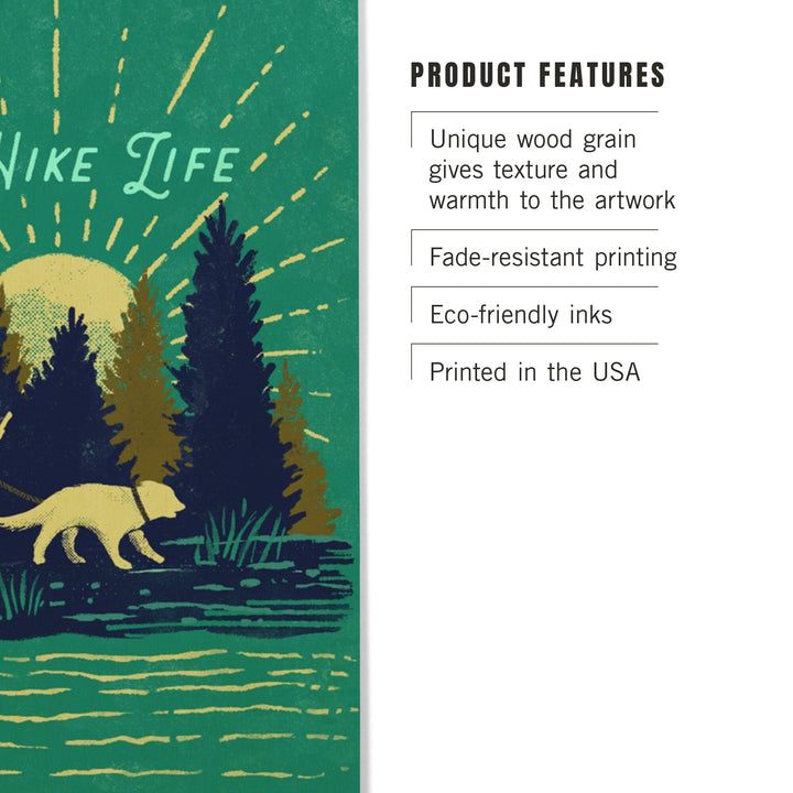 Lake Life Series, Hike Life, Wood Signs and Postcards - Lantern Press