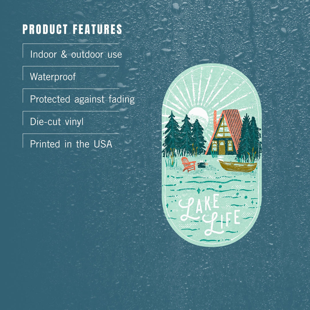 Lake Life Series, Lake Life, Contour, Vinyl Sticker Sticker Lantern Press 