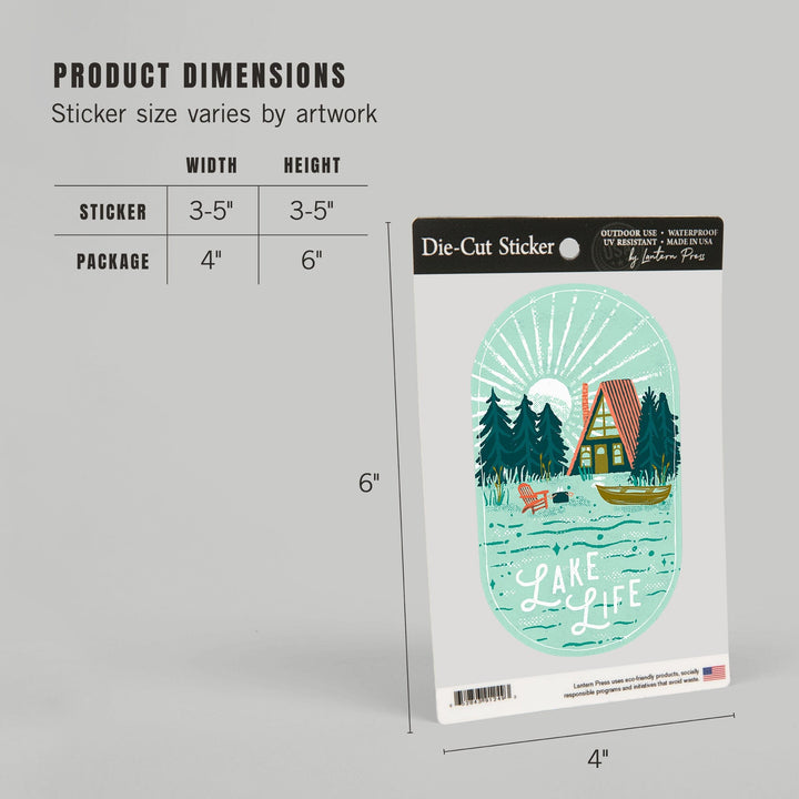 Lake Life Series, Lake Life, Contour, Vinyl Sticker Sticker Lantern Press 