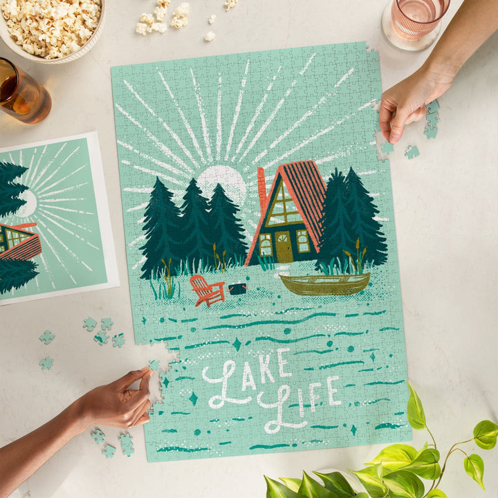 Lake Life Series, Lake Life, Jigsaw Puzzle Puzzle Lantern Press 