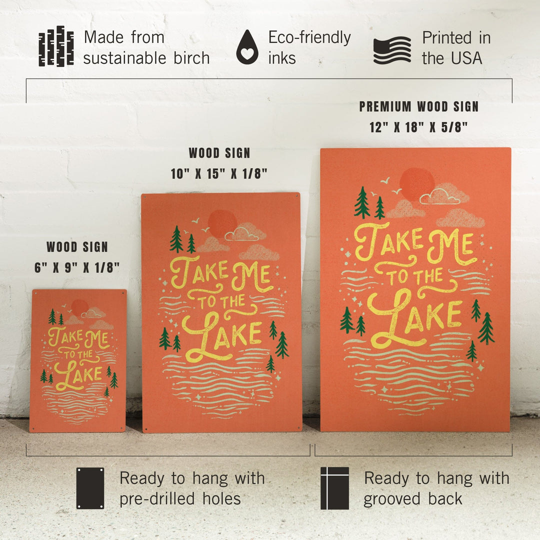 Lake Life Series, Take Me To The Lake, Wood Signs and Postcards - Lantern Press