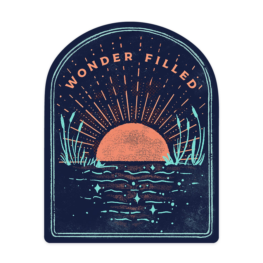 Lake Life Series, Wonder Filled, Contour, Vinyl Sticker Sticker Lantern Press 