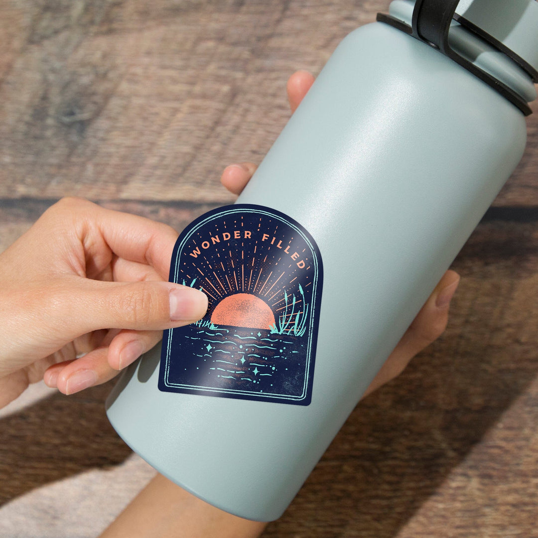 Lake Life Series, Wonder Filled, Contour, Vinyl Sticker Sticker Lantern Press 
