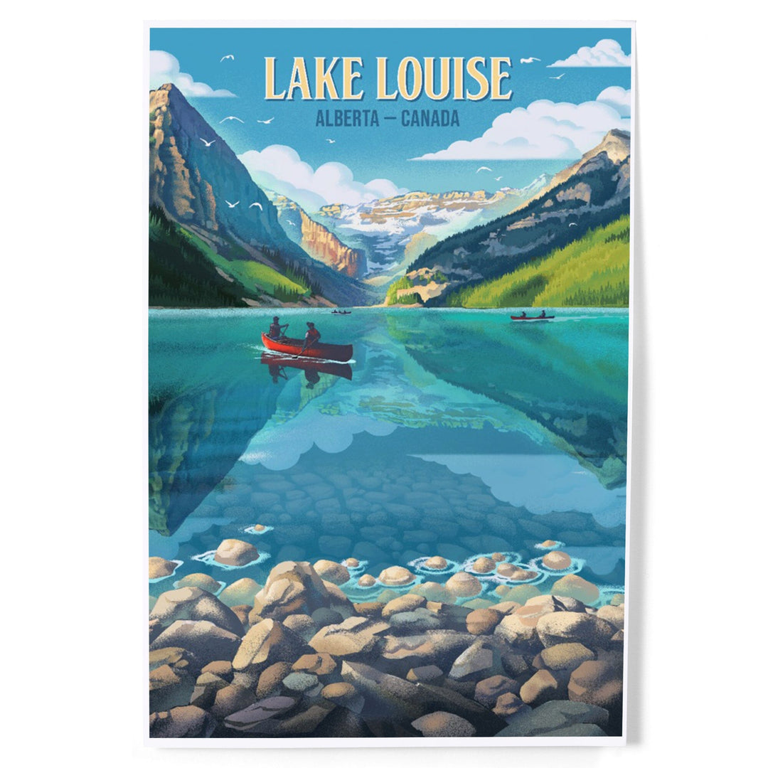 Lake Louise, Alberta, Canada, Lithograph, Summer on Lake Louise, Art & Giclee Prints Art Lantern Press 