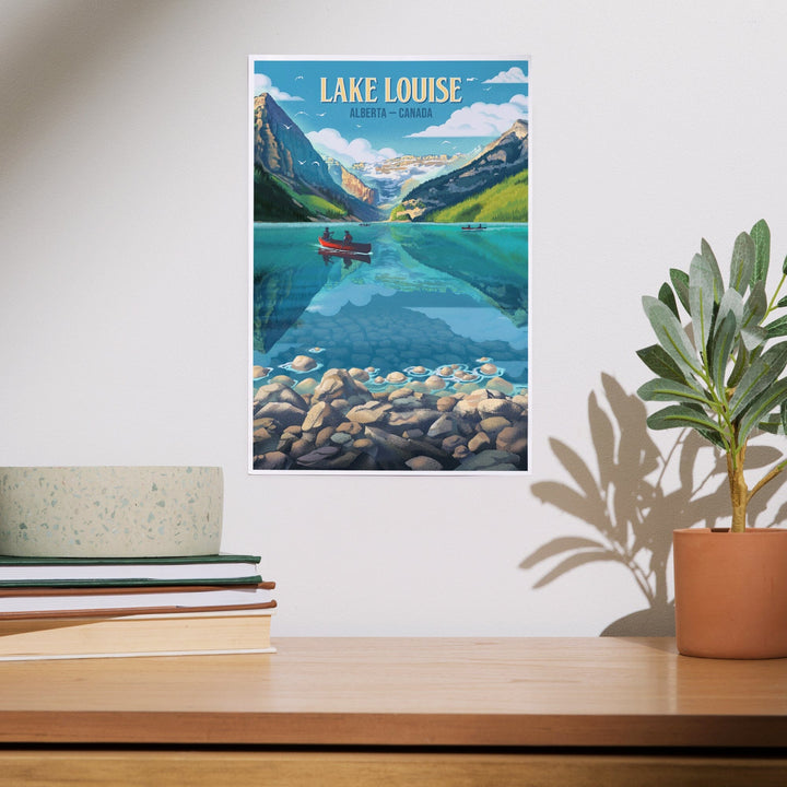 Lake Louise, Alberta, Canada, Lithograph, Summer on Lake Louise, Art & Giclee Prints Art Lantern Press 