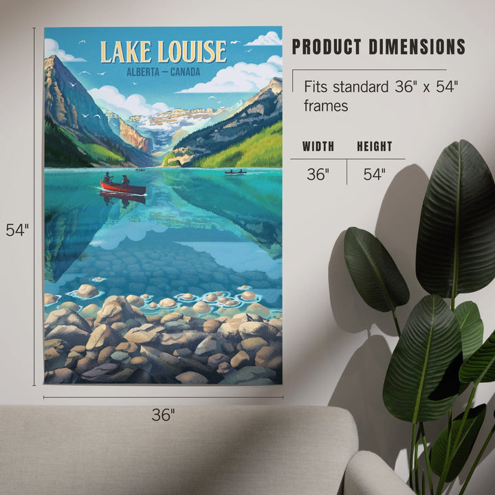 Lake Louise, Alberta, Canada, Lithograph, Summer on Lake Louise, Art & Giclee Prints Art Lantern Press 