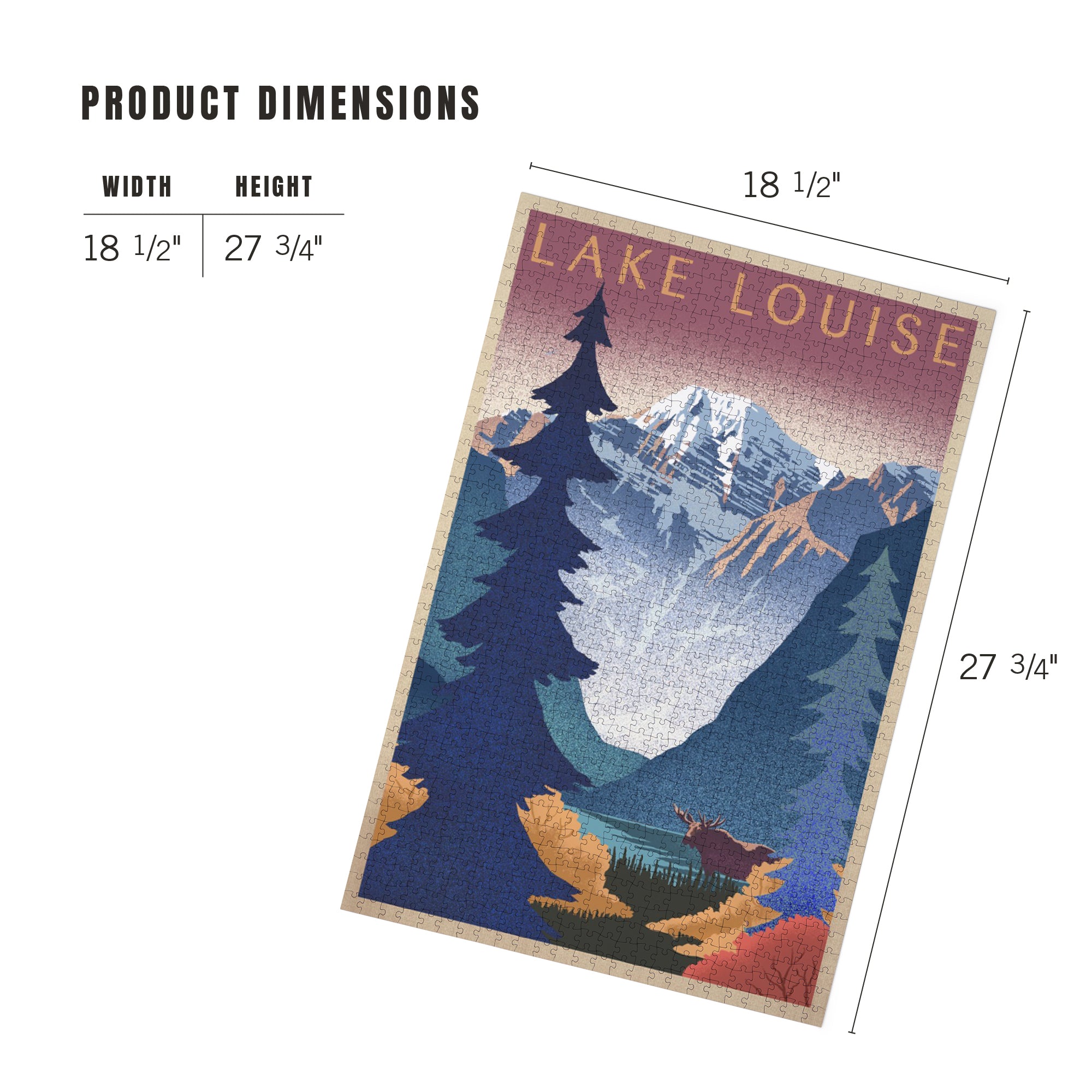 Lake Louise, Canada, Mountain Scene, Lithograph, 1000 piece