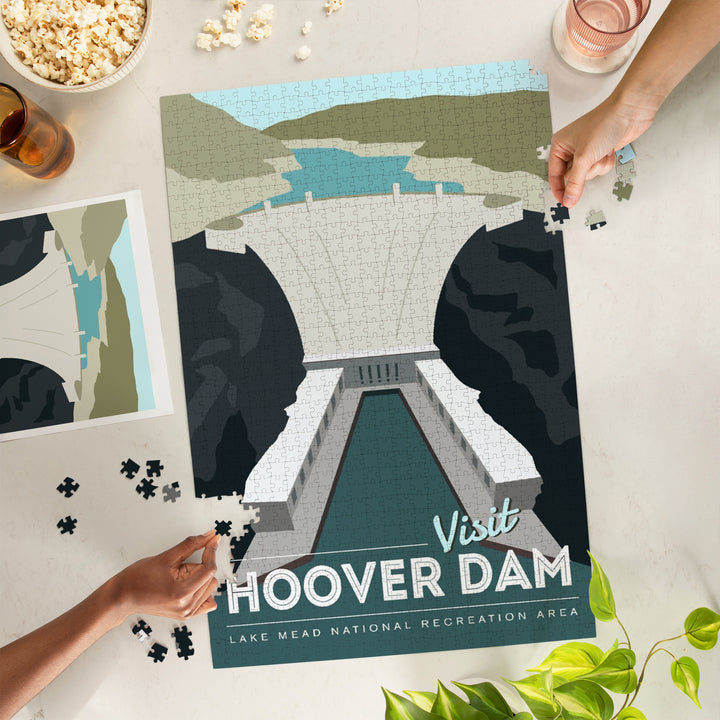 Lake Mead National Recreation Area, Hoover Dam, Jigsaw Puzzle Puzzle Lantern Press 