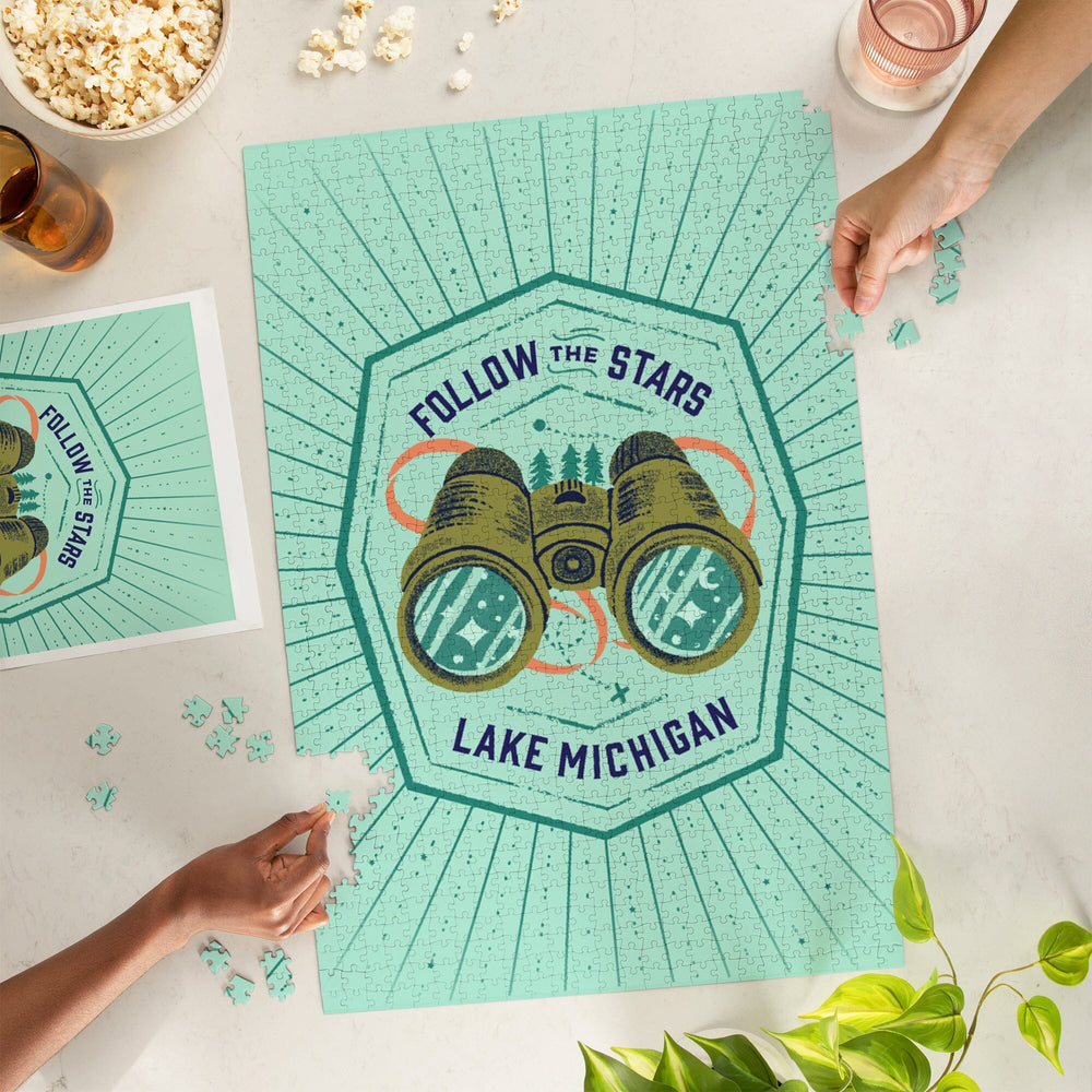 Lake Michigan, Lake Life Series, Follow The Stars, Jigsaw Puzzle Puzzle Lantern Press 