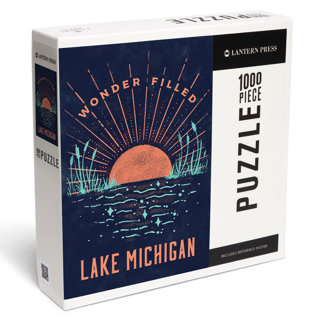 Lake Michigan, Lake Life Series, Wonder Filled, Jigsaw Puzzle Puzzle Lantern Press 