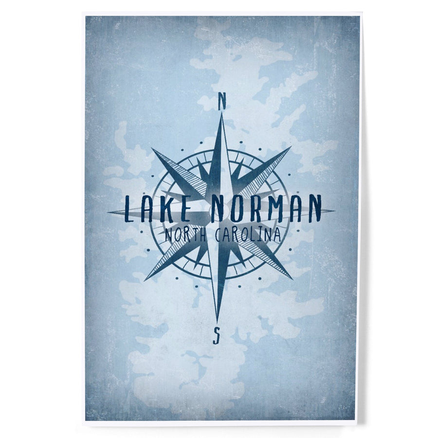 Lake Norman, North Carolina, Lake Essentials, Lake and Compass, Art & Giclee Prints Art Lantern Press 