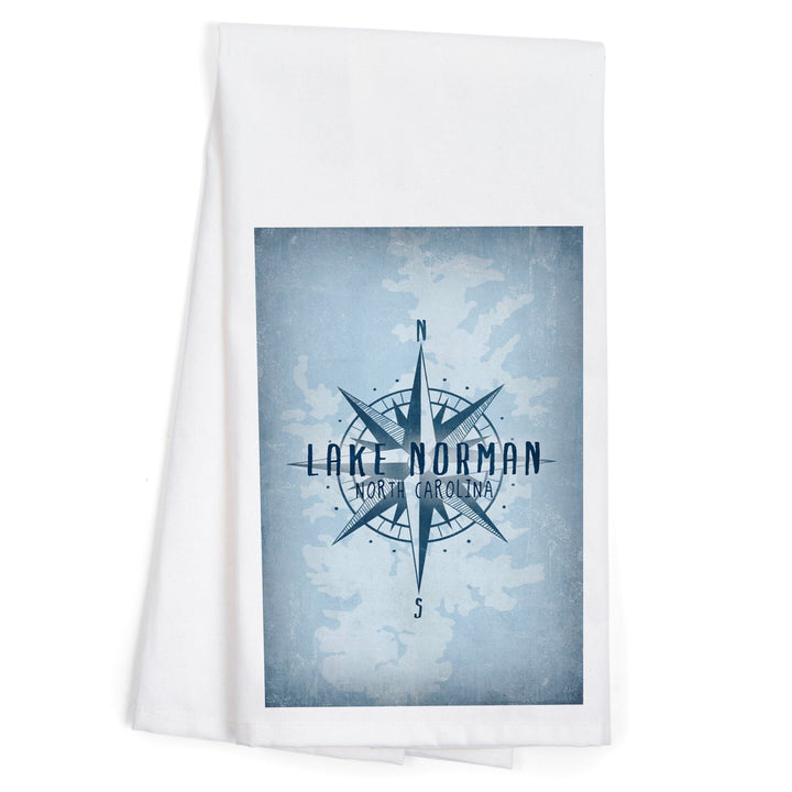 Lake Norman, North Carolina, Lake Essentials, Lake and Compass, Organic Cotton Kitchen Tea Towels Kitchen Lantern Press 