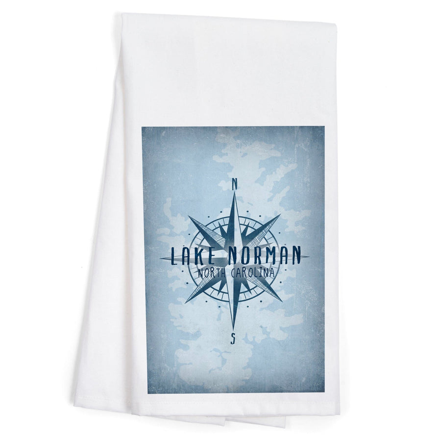Lake Norman, North Carolina, Lake Essentials, Lake and Compass, Organic Cotton Kitchen Tea Towels Kitchen Lantern Press 