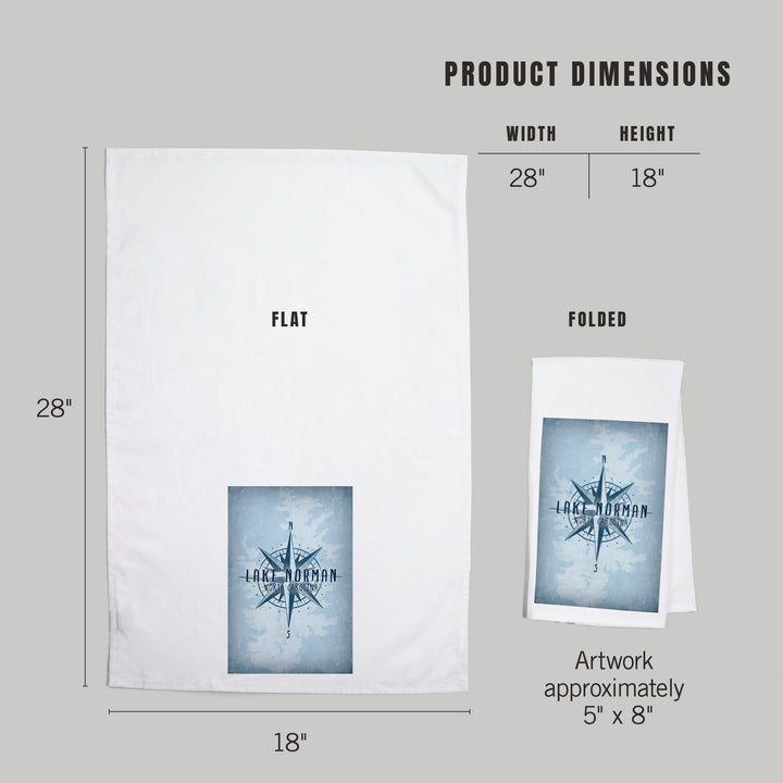 Lake Norman, North Carolina, Lake Essentials, Lake and Compass, Organic Cotton Kitchen Tea Towels Kitchen Lantern Press 