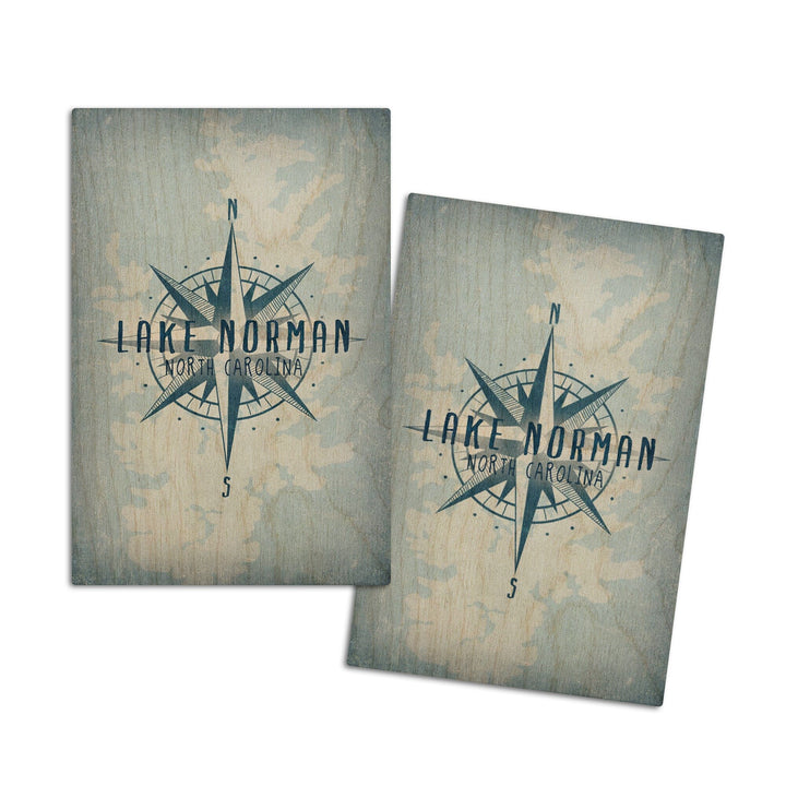 Lake Norman, North Carolina, Lake Essentials, Lake & Compass, Lantern Press Artwork, Wood Signs and Postcards - Lantern Press