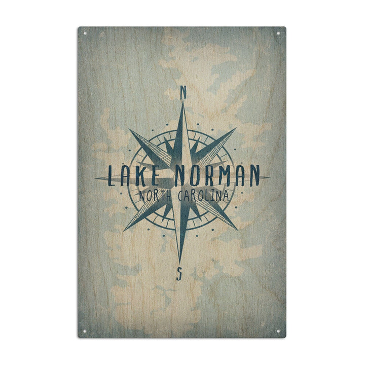 Lake Norman, North Carolina, Lake Essentials, Lake & Compass, Lantern Press Artwork, Wood Signs and Postcards - Lantern Press