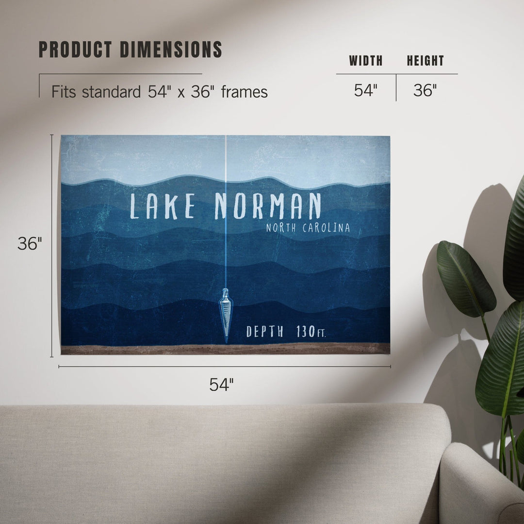 Lake Norman, North Carolina, Lake Essentials, Lake Depth, Art & Giclee Prints - Lantern Press