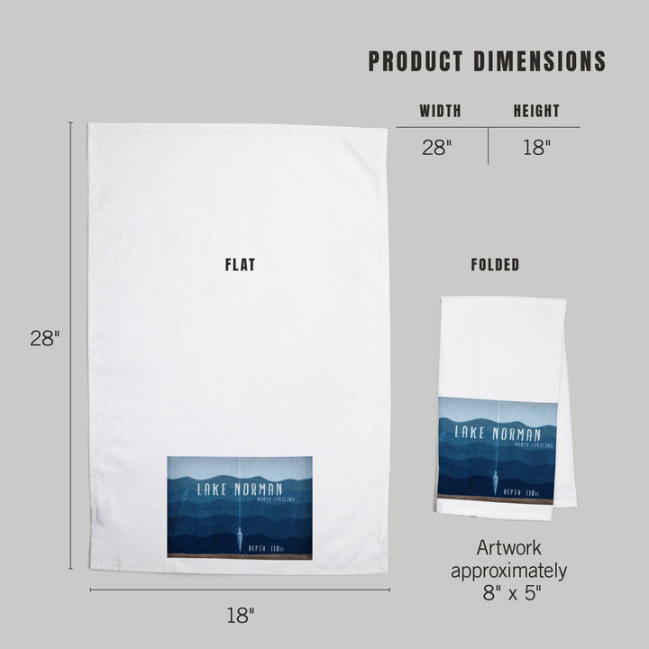 Lake Norman, North Carolina, Lake Essentials, Lake Depth, Organic Cotton Kitchen Tea Towels Kitchen Lantern Press 
