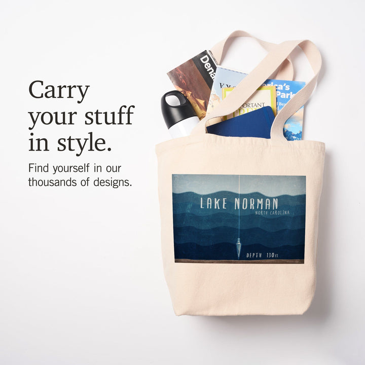 Lake Norman, North Carolina, Lake Essentials, Lake Depth, Tote Bag Totes Lantern Press 