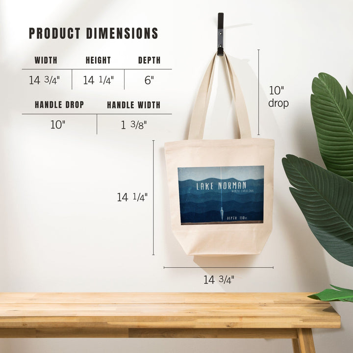Lake Norman, North Carolina, Lake Essentials, Lake Depth, Tote Bag Totes Lantern Press 